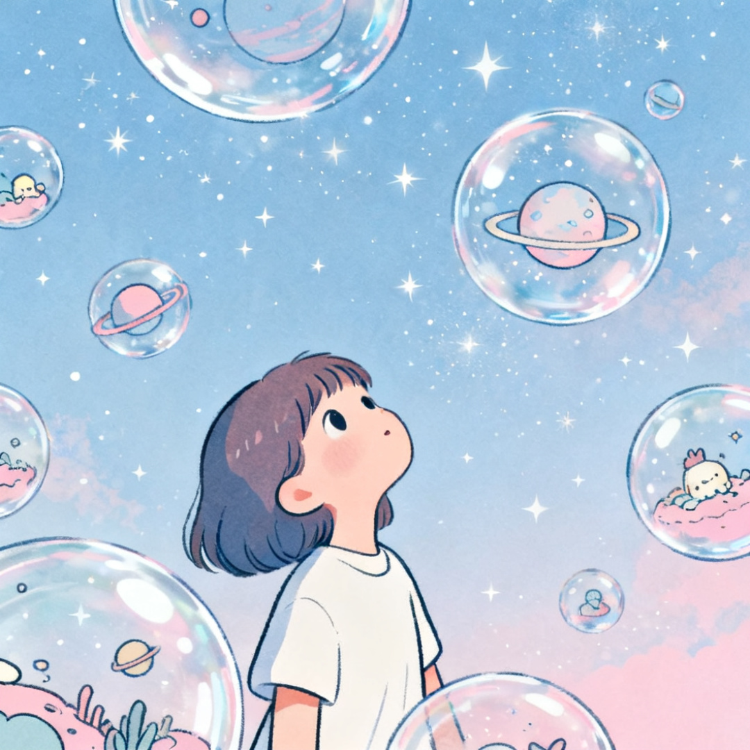 小女孩仰望平行宇宙